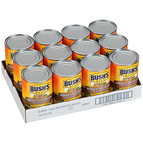 Bushs Best Canned White Chili Beans Pack Of 12, Source Of Pla