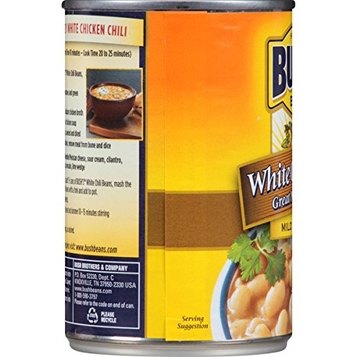 Bushs Best Canned White Chili Beans Pack Of 12, Source Of Pla