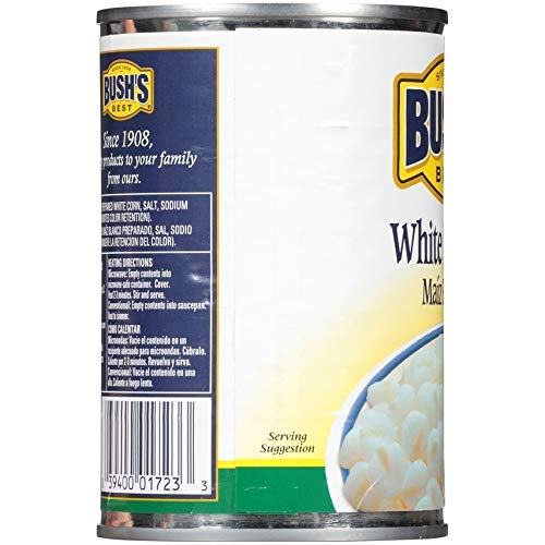 Bushs Best Hominy White, 15.5 Oz Can, 12 Pack