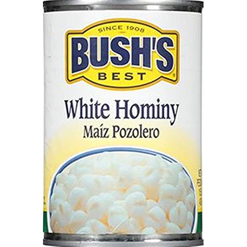 Bushs Best Hominy White, 15.5 Oz Can, 12 Pack