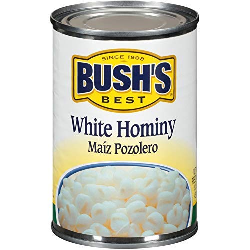 Bushs Best Hominy White, 15.5 Oz Can, 12 Pack