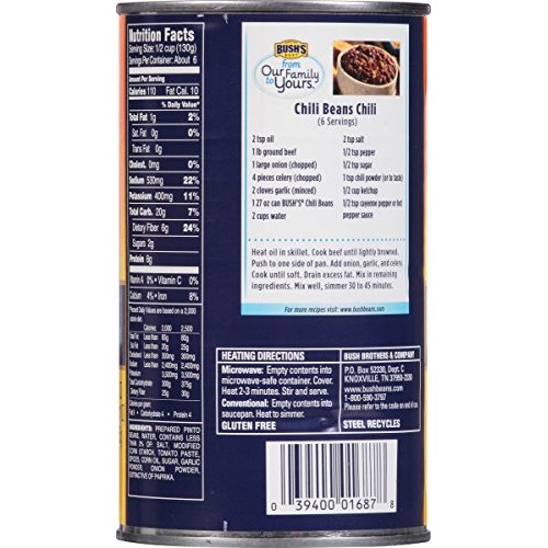 Bushs Best Mild Pinto Chili Beans, 27 Oz 12 Cans