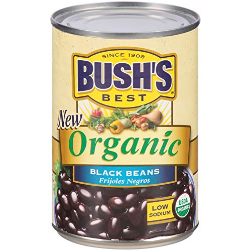 Bushs Best Organic Black And Garbanzo Chickpeas Beans, 15 Oz