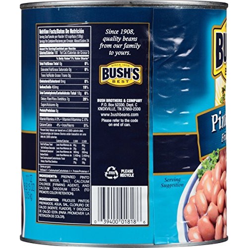 Bushs Best Pinto Beans 111 Oz 6 Cans