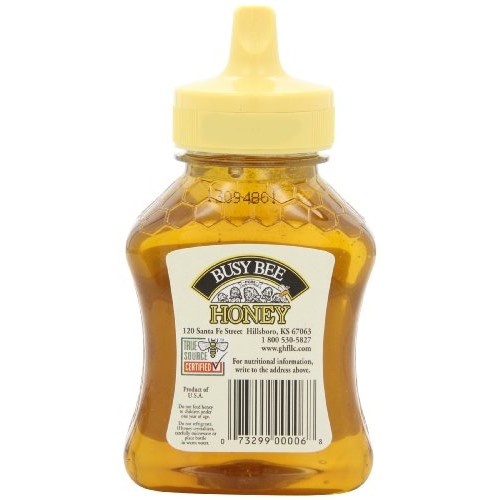 Busy Bee Clover Honey, 8-Ounce Squeeze Bottles Pack Of 6