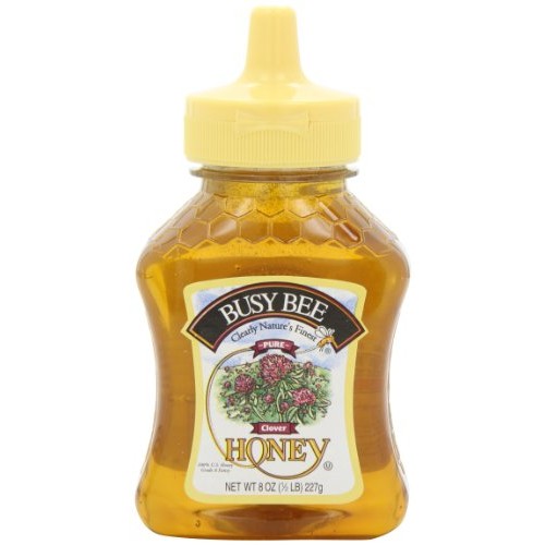 Busy Bee Clover Honey, 8-Ounce Squeeze Bottles Pack Of 6