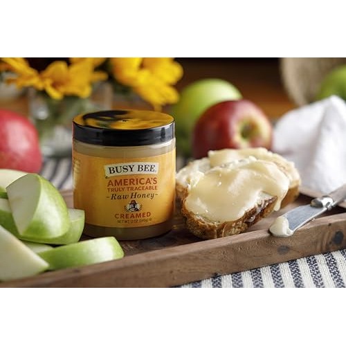 Busy Bee Creamed Raw Unfiltered Honey, 12 OZ Pack of 2, Made i...