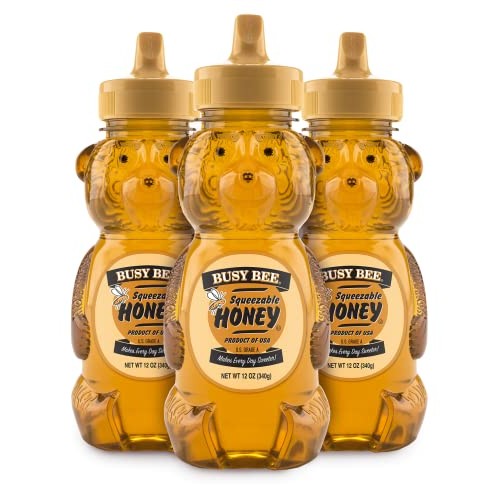 Busy Bee Honey, Grade A Filtered Honey, 12 Ounce Pack of 3 Hone...