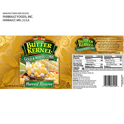 Butter Kernel • Canned Gold And White Corn 12 Pack, Vegan And