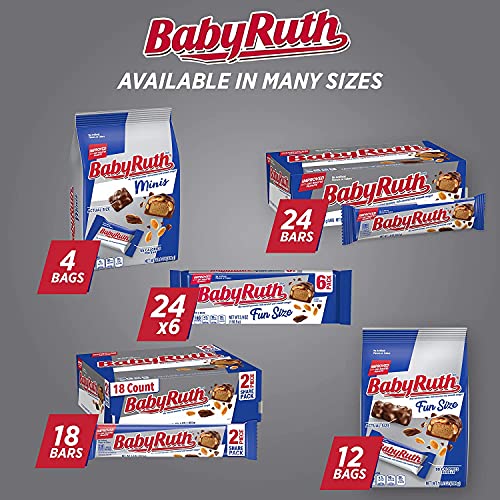 Nestle Baby Ruth Milk Chocolate Candy Bars, 2.1 Ounce Bar Pack
