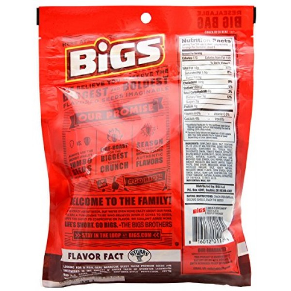 Bigs Sunflower Seed Variety + Bag Clip 5.3Oz Bags 9 Pack