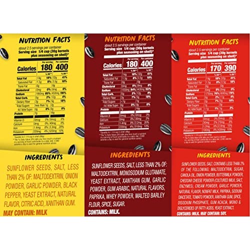 Bigs Flavored Sunflower Seed Variety, 5.35oz Bags Pack of 9 wi...