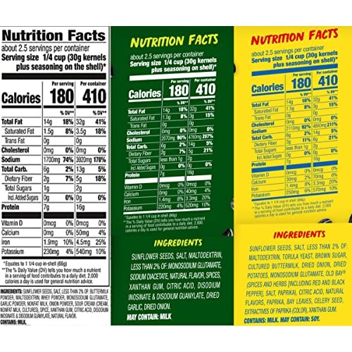 Bigs Flavored Sunflower Seed Variety, 5.35oz Bags Pack of 9 wi...