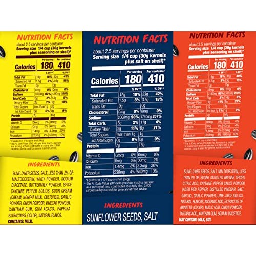 Bigs Flavored Sunflower Seed Variety, 5.35oz Bags Pack of 9 wi...