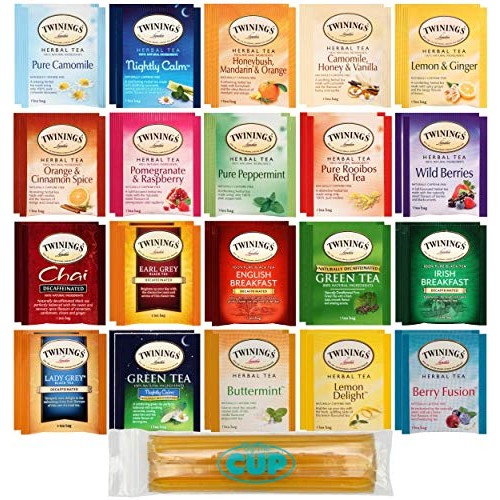 Twinings Herbal &Amp; Decaf Tea Sampler 40 Ct Assortment With By The