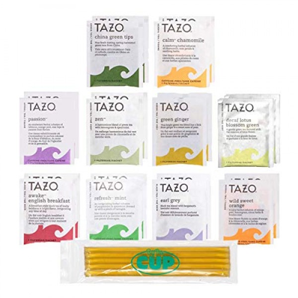 Tazo Tea Bags Sampler 20 Count Variety Gift Box, 10 Different Fl