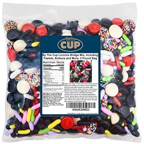 By The Cup Licorice Bridge Mix, Including Pastels, Buttons And M