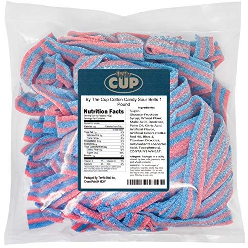 By The Cup Cotton Candy Sour Belts 1 Pound