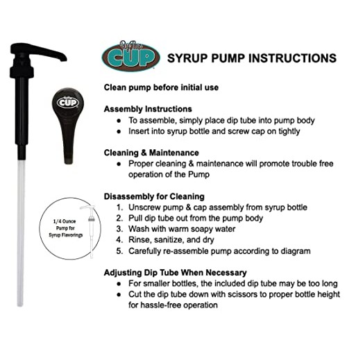 By The Cup Universal Black Coffee Syrup Pump Pack Of 2 - Fits