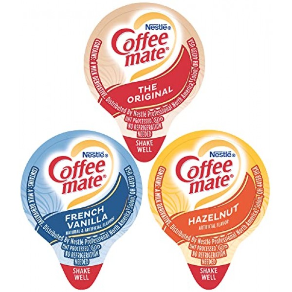 Coffee Mate Liquid Creamer Singles Variety Pack, Original, Frenc