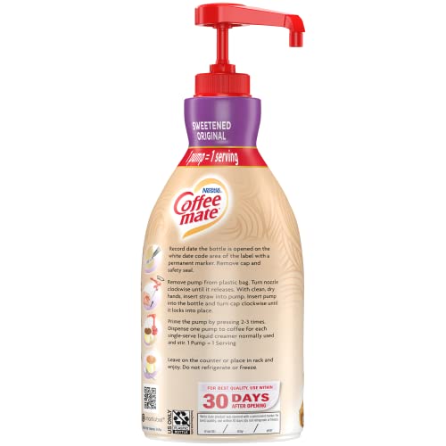 Coffee Mate Sweetened Original Liquid Concentrate, 1.5 Liter Pum