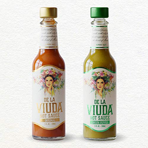 De La Viuda Hot Sauce Bundle, Original And Green Pepper, 5 Oz Bo