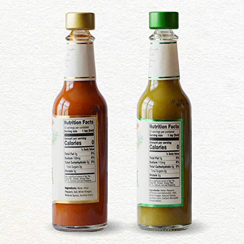 De La Viuda Hot Sauce Bundle, Original And Green Pepper, 5 Oz Bo