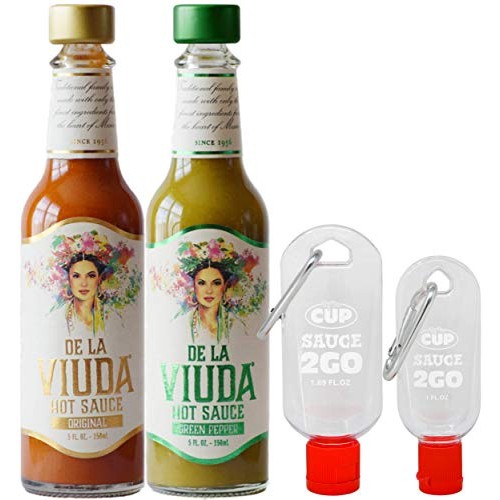De La Viuda Hot Sauce Bundle, Original And Green Pepper, 5 Oz Bo