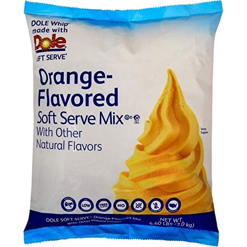 Dole Orange Lactose-Free Soft Serve Mix 4.4 Pound Bulk Bag With