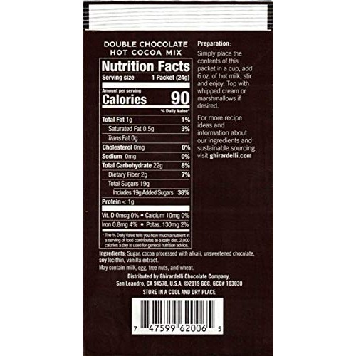 Ghirardelli Chocolate Hot Cocoa Mix, Double Chocolate 0.85 Oz Pa