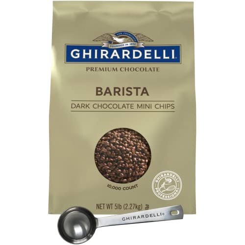 Ghirardelli Dark Chocolate Barista Mini Chip, 5lb Bag with Ghira...