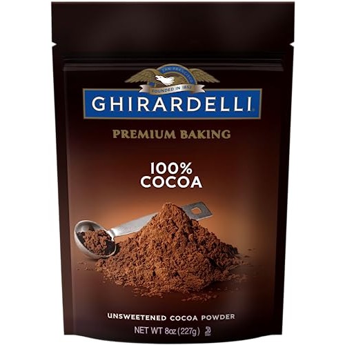 Ghirardelli Unsweetened Cocoa Powder Pouch 8 Ounce Pack of 3 w...