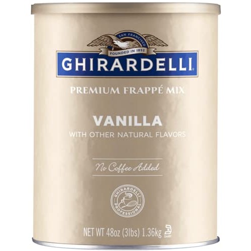 Ghirardelli Vanilla Premium Frappe Mix 3 lb Can with Ghirardelli...