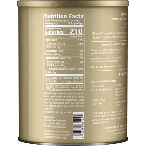 Ghirardelli Vanilla Premium Frappe Mix 3 lb Can with Ghirardelli...