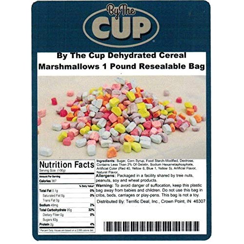 By The Cup Dehydrated Cereal Marshmallows 1 Pound Resealable Bag