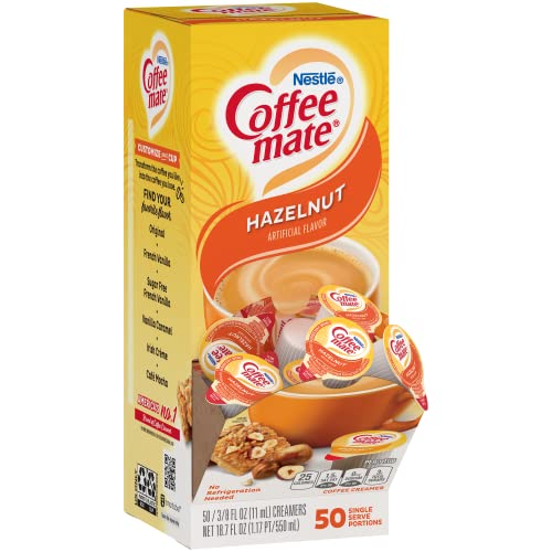 Nestle Coffee Mate Liquid Coffee Creamer Singles, Hazelnut, 50 C