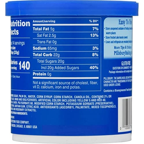 Pillsbury Creamy Supreme Cream Cheese Frosting, 16 oz Can with B...