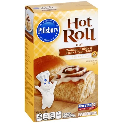 Pillsbury Hot Roll Mix, 16-Ounce Box Pack of 4 with By The Cup...