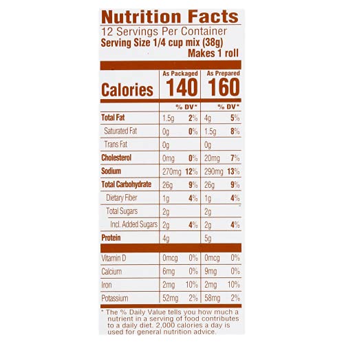 Pillsbury Hot Roll Mix, 16-Ounce Box Pack of 4 with By The Cup...