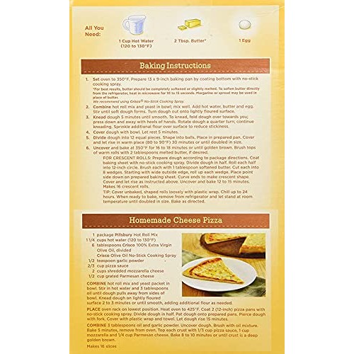 Pillsbury Hot Roll Mix, 16-Ounce Box Pack of 4 with By The Cup...