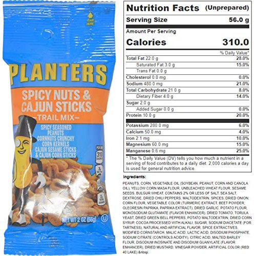 Planters Peanuts Trail Mix Individual Packs Variety, 24 - 2 Ounc