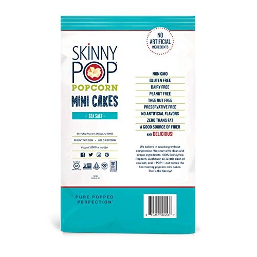 Skinnypop Mini Popcorn Cakes, Sea Salt, 5 Ounce