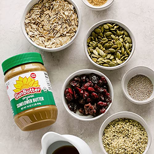 SunButter Creamy Organic Sunflower Seed Butter, 16 Ounce Plastic...