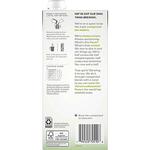 TAZO Green Tea Matcha Latte Concentrate, 32 oz Pack of 2 with ...