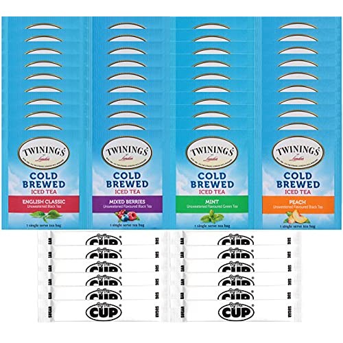 Twinings Cold Brewed Iced Tea Bag Sampler 40 Ct Includes: Mint,