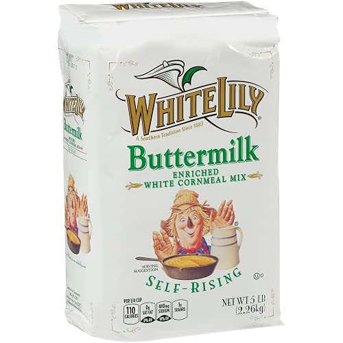 White Lily Buttermilk Corn Meal Self Rising 5 lb Bag Pack of 2...