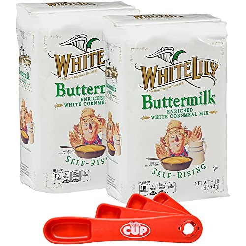 White Lily Buttermilk Corn Meal Self Rising 5 lb Bag Pack of 2...