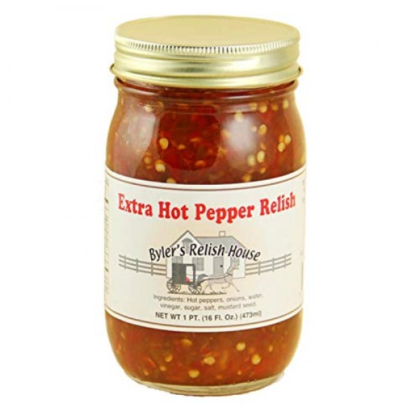 Bylers Relish House Homemade Amish Country Extra Hot Pepper Rel...