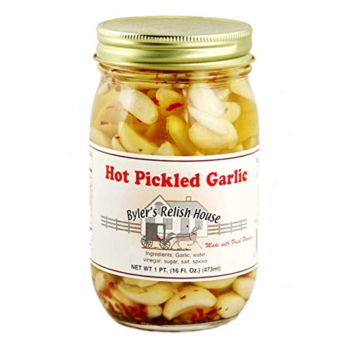 Bylers Relish House Homemade Amish Country Hot Pickled Garlic 1