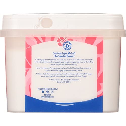 C&H Premium Pure Cane Granulated Sugar, 3.5 LB Easy Baking Tub ...